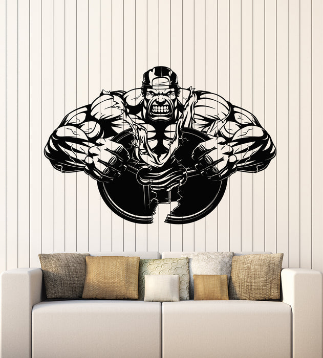 Vinyl Wall Decal Strong Man Bodybuilding Sportsman Gym Iron Sport Stickers Mural (g7970)