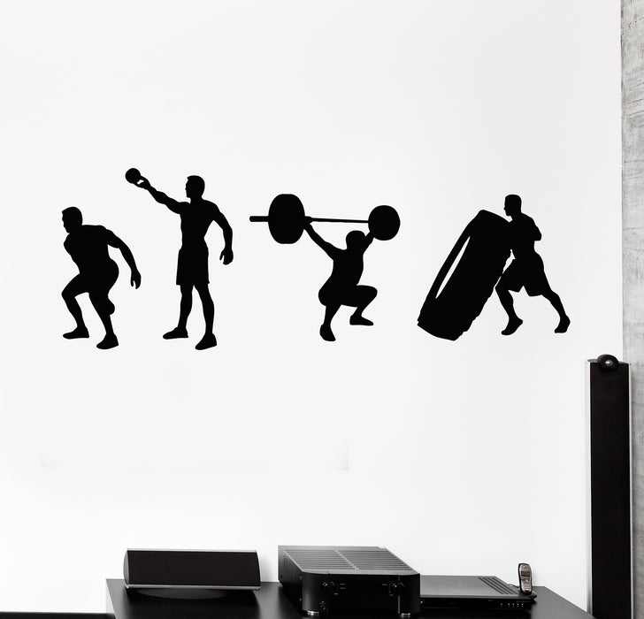 Vinyl Wall Decal Gym Iron Sports Weight Fitness Muscled Stickers Mural (g3562)