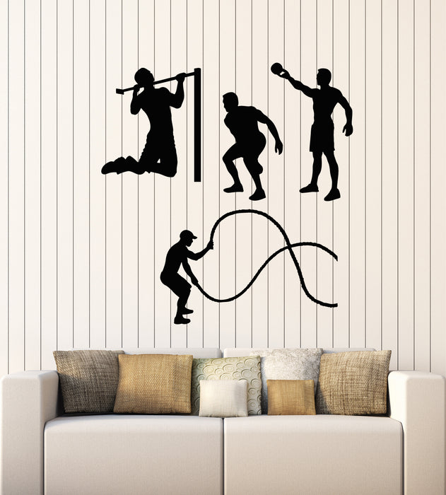 Vinyl Wall Decal Fitness Club Gym Iron Sports Training Muscled Stickers Mural (g3563)