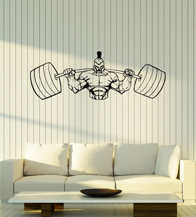 Vinyl Wall Decal Fitness Sports Home Gym Rod Muscle Strength Stickers Mural (g3737)