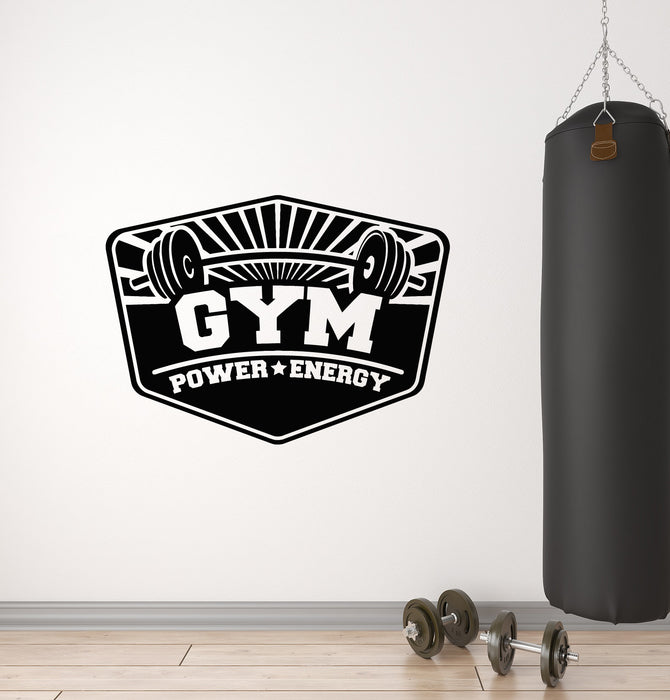 Vinyl Wall Decal Fitness Gym Bodybuilding Sports Power Energy Stickers Mural (g3844)