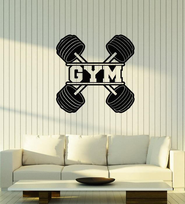 Vinyl Wall Decal Gym Man Fitness Bodybuilding Iron Sports Stickers Mural (g3881)