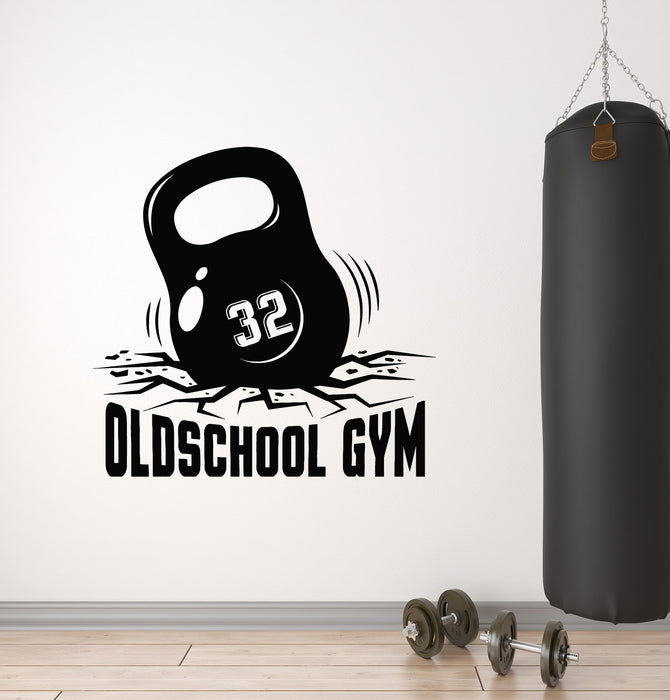 Vinyl Wall Decal Oldschool Gym Fitness Sports Healthy Training Stickers Mural (g5353)