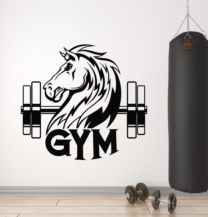 Vinyl Wall Decal Gym Barbell Iron Man Sports Fitness Club Stickers Mural (g5440)