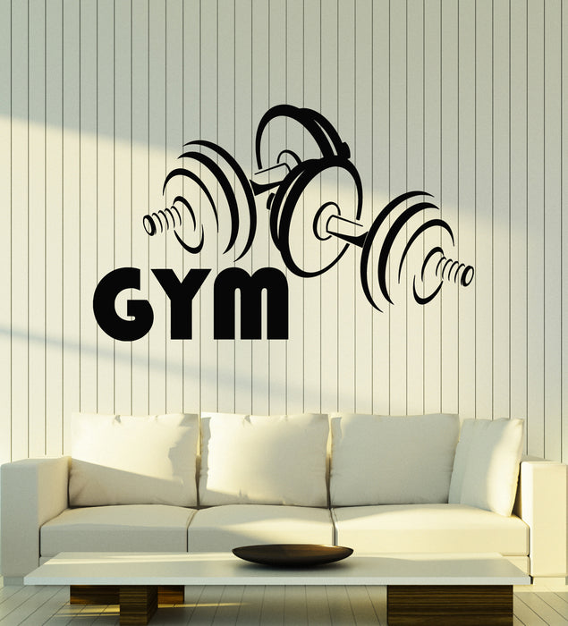Vinyl Wall Decal Bodybuilding Gym Decor Iron Sport Weight Stickers Mural (g5977)