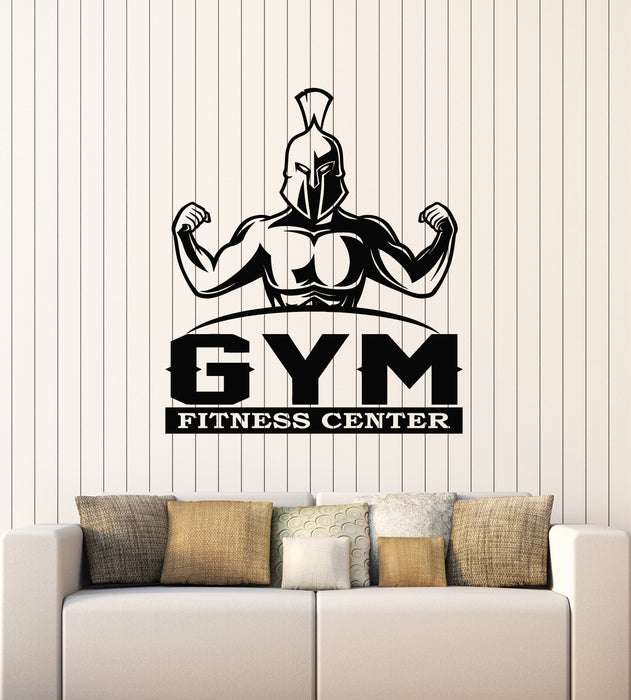 Vinyl Wall Decal Spartan Fitness Center Logo Bodybuilding Gym Stickers Mural (g7153)