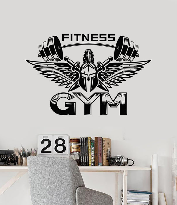 Vinyl Wall Decal Fitness Kettlebell Bodybuilding Man Gym Motivation Stickers Mural (g7745)