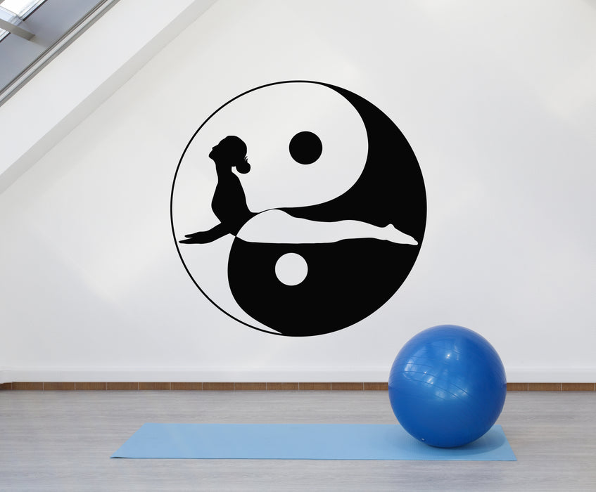 Vinyl Wall Decal Yin Yang Meditation Room Yoga Pose Gym Zen Stickers Mural (g4953)