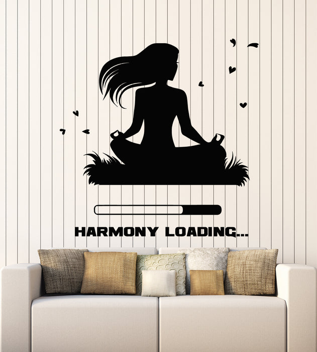 Vinyl Wall Decal Gym Yoga Pose Room Harmony Loading Stickers Mural (g5552)