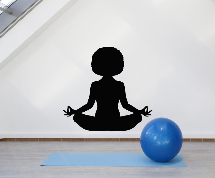 Vinyl Wall Decal Gym Yoga Room Girl Meditation Center Stickers Mural (g5751)