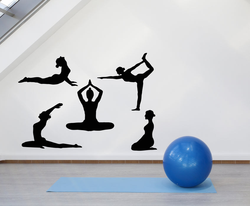 Vinyl Wall Decal Meditation Room Girls Gym Yoga Pose Zen Studio Stickers Mural (g7786)