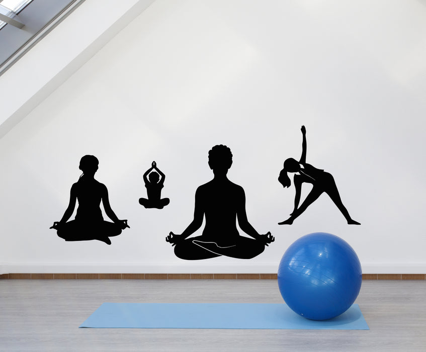Vinyl Wall Decal Gym Yoga Studio Lotus Pose Meditation Room Stickers Mural (g7877)