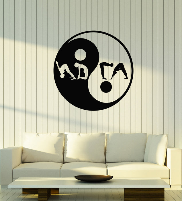 Vinyl Wall Decal  Yin Yang Symbol Zen Gym Yoga Room Asian Style Stickers Mural (g4321)