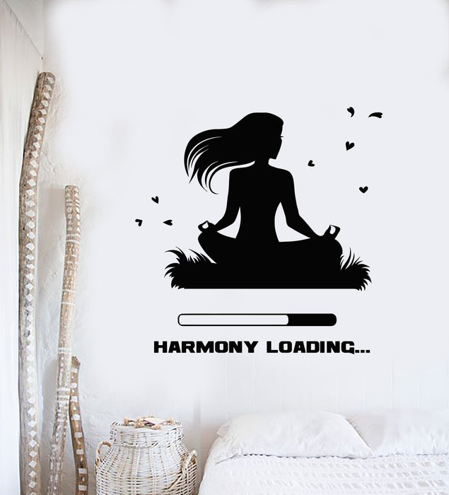 Vinyl Wall Decal Gym Yoga Pose Room Harmony Loading Stickers Mural (g5552)
