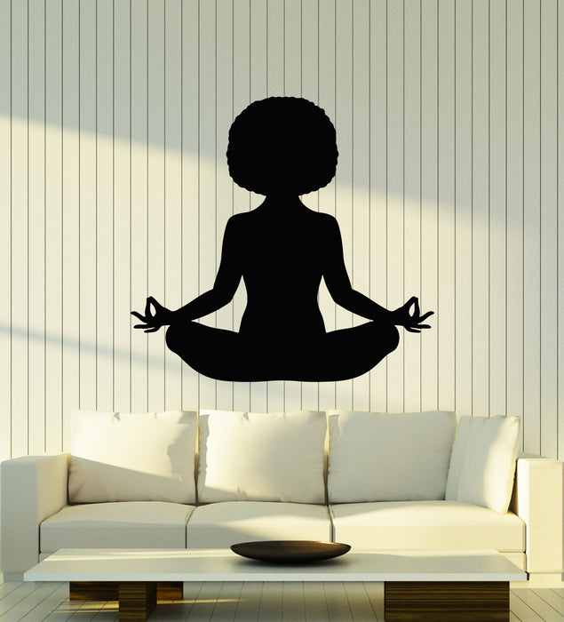 Vinyl Wall Decal Gym Yoga Room Girl Meditation Center Stickers Mural (g5751)