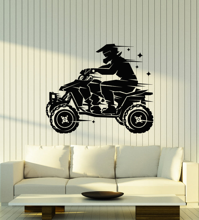 Vinyl Wall Decal  Extreme Sports Quad Bike ATV Racing Decor Stickers Mural (g5753)