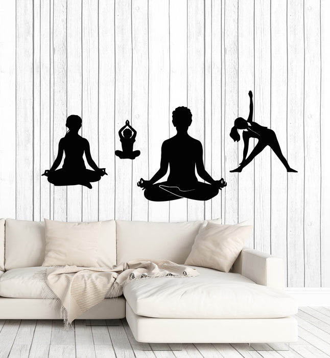 Vinyl Wall Decal Gym Yoga Studio Lotus Pose Meditation Room Stickers Mural (g7877)