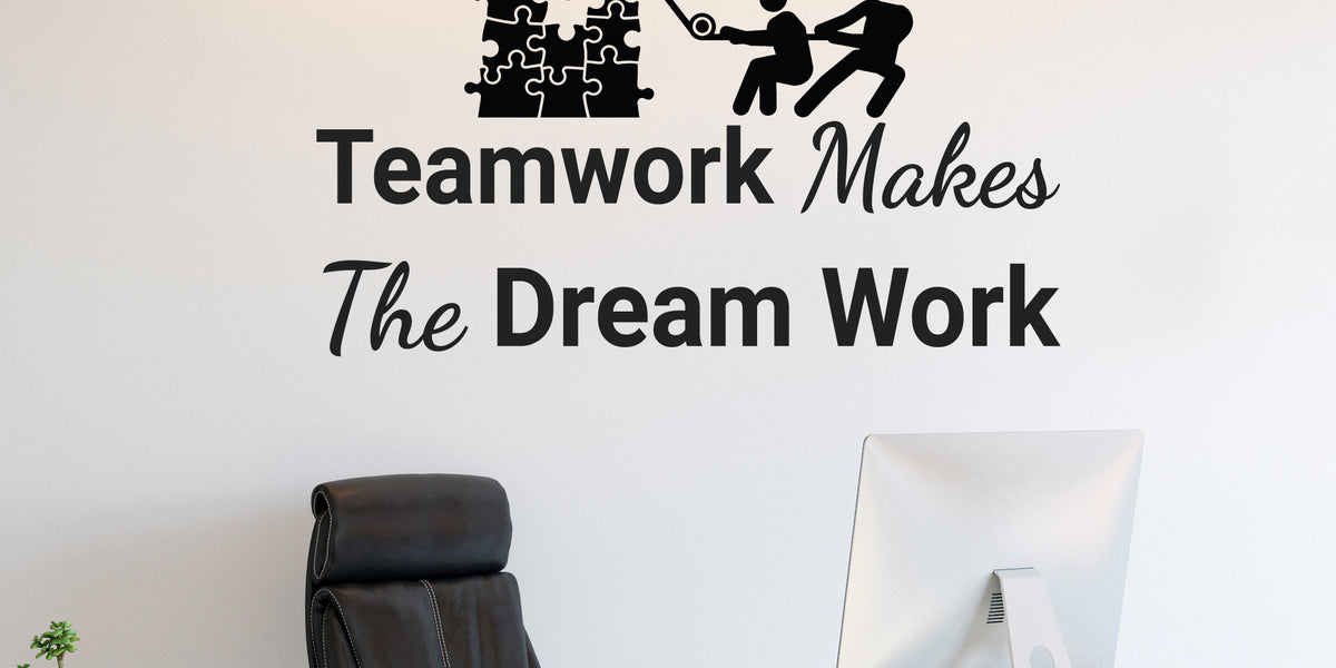 Vinyl Wall Decal Teamwork Office Puzzles Work Office Style Stickers Mu ...