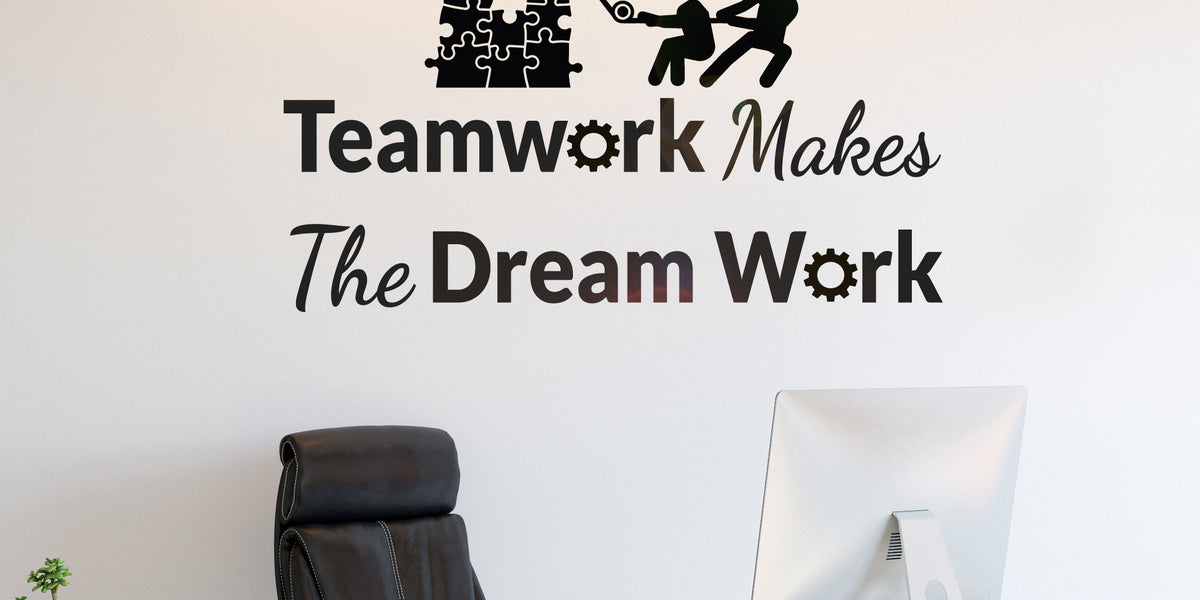 Vinyl Wall Decal Phrase Teamwork Puzzles Idea Work Office Stickers Mur ...