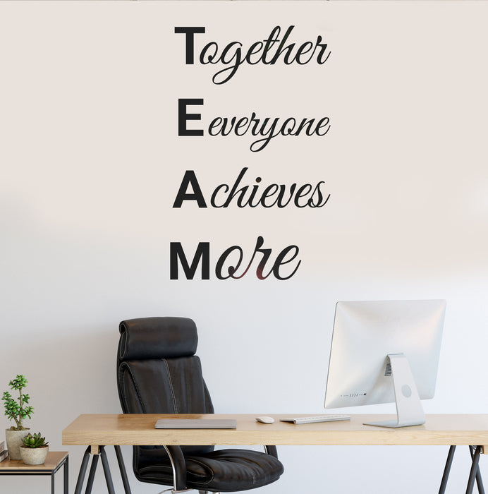 Vinyl Wall Decal Teamwork Motivation Words Work Office Stickers Mural 35 in x 22 in gz233