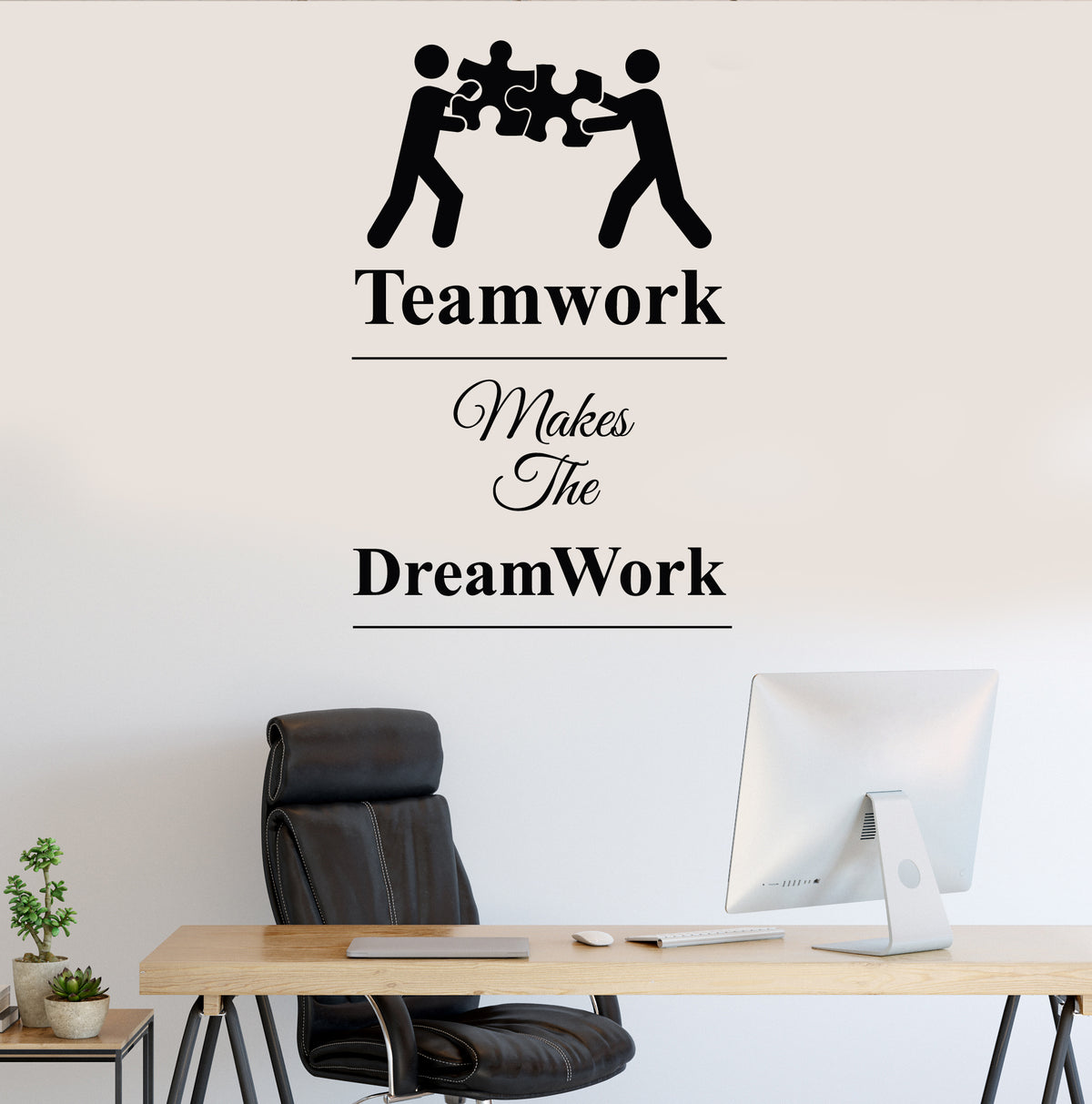 Vinyl Wall Decal Teamwork Words Office Dream Work Puzzles Stickers Mur ...