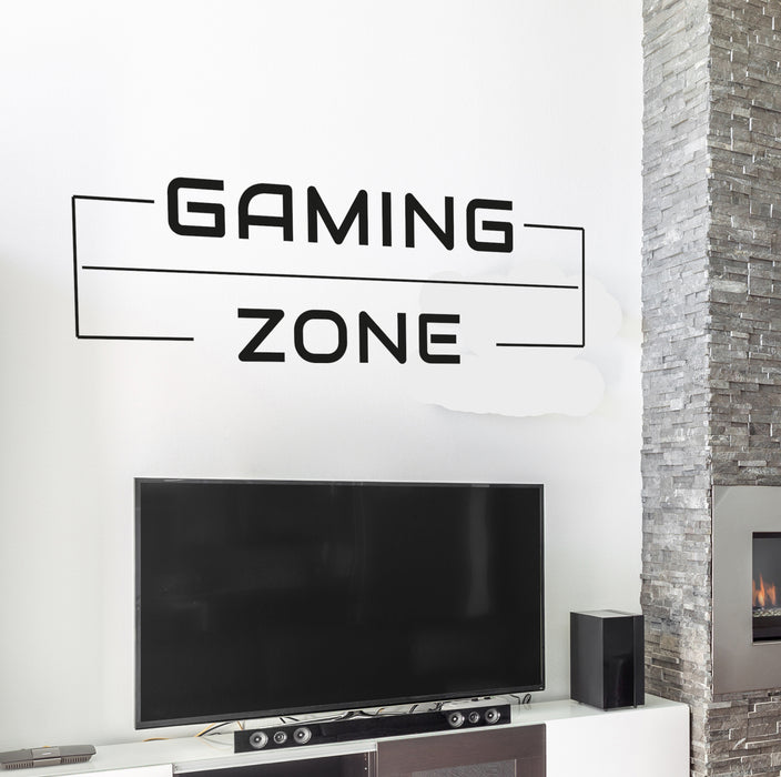 Vinyl Wall Decal Inspiring Gaming Zone Gamer Play Room Stickers Mural 35 in x 12 in gz241