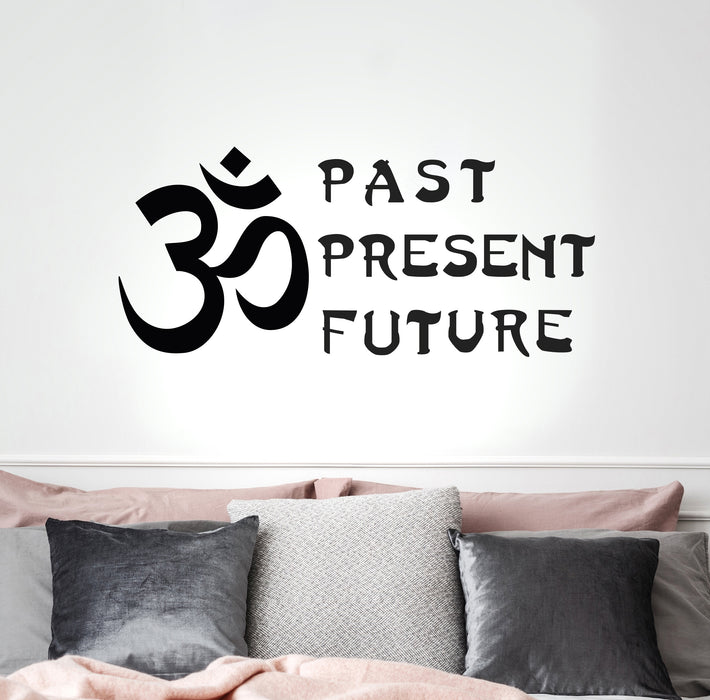Vinyl Wall Decal Yoga Buddha indian Om Zen Meditation Room Stickers Mural 35 in x 15 in gz252