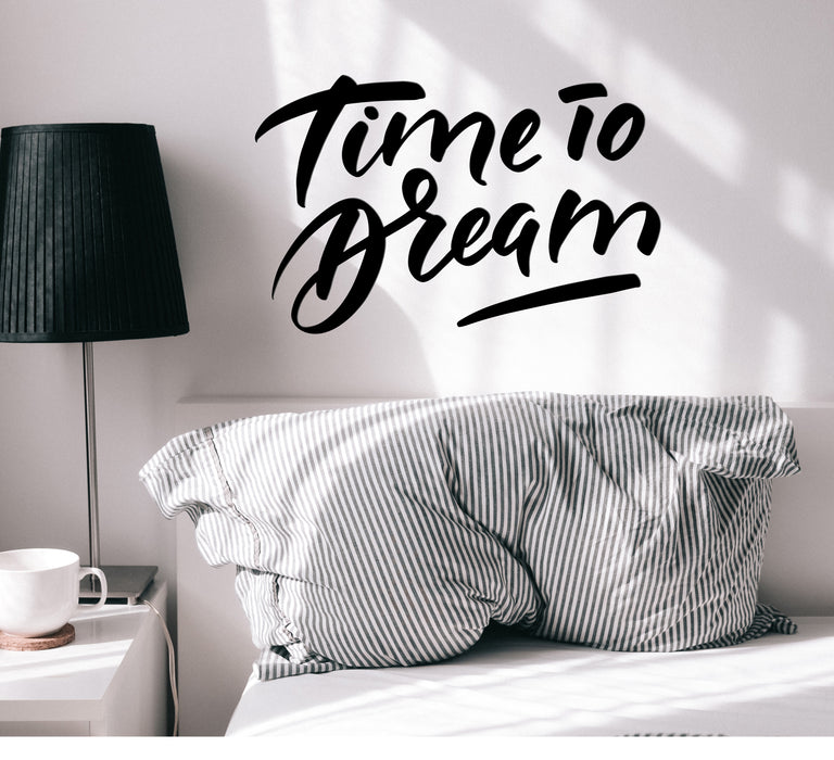 Vinyl Wall Decal Inspiring Quote Phrase Words Time To Dream Stickers Mural 22.5 in x 14.5 in gz291
