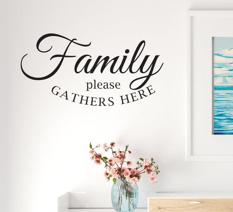 Vinyl Wall Decal Lettering Family Kitchen Decor Gather Here Stickers Mural 22.5 in x 11.5 in gz293