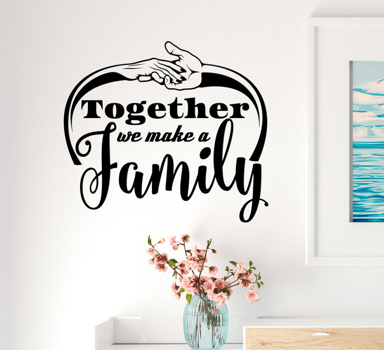 Autocollant mural en vinyle avec mots inspirants Famille Ensemble Décoration d'intérieur Autocollants Mural 22,5 po x 20 po gz307