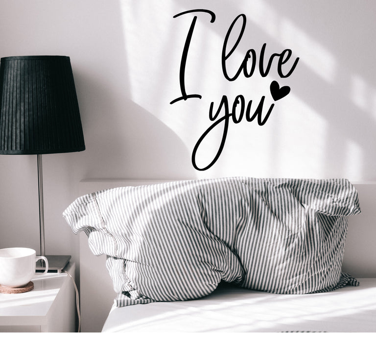 Vinyl Wall Decal Letter I Love You Romantic Decor Bedroom Stickers Mural 22.5 in x 18 in gz309