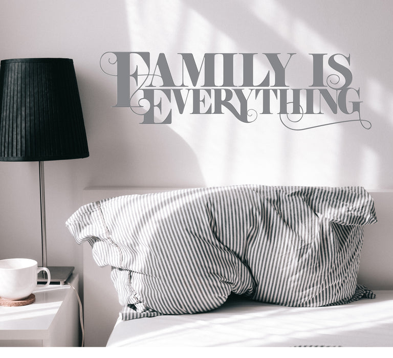 Vinyl Wall Decal Home Lettering Family Everything Motivation Stickers Mural 35 in x 10 in Grey gz312