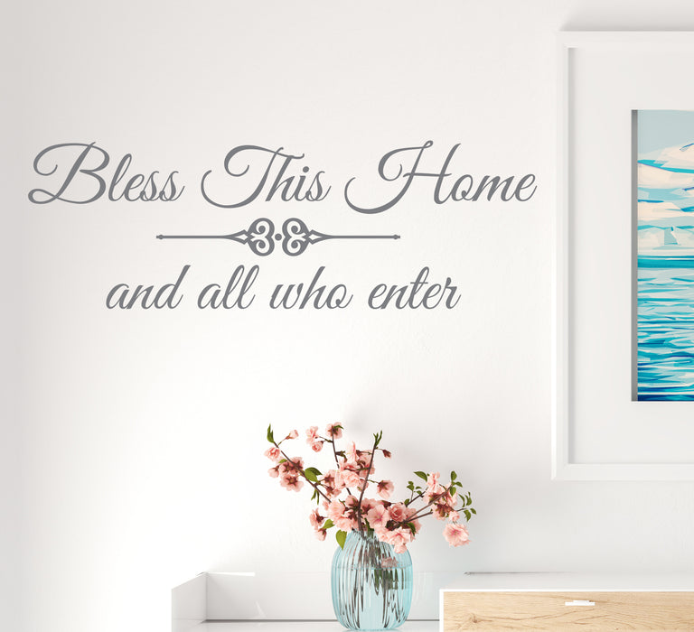 Wall Decal Family Home House Blessing Prayer Room Inspiring Quote Vinyl Decor GREY 22.5 in x 7.5 in gz321