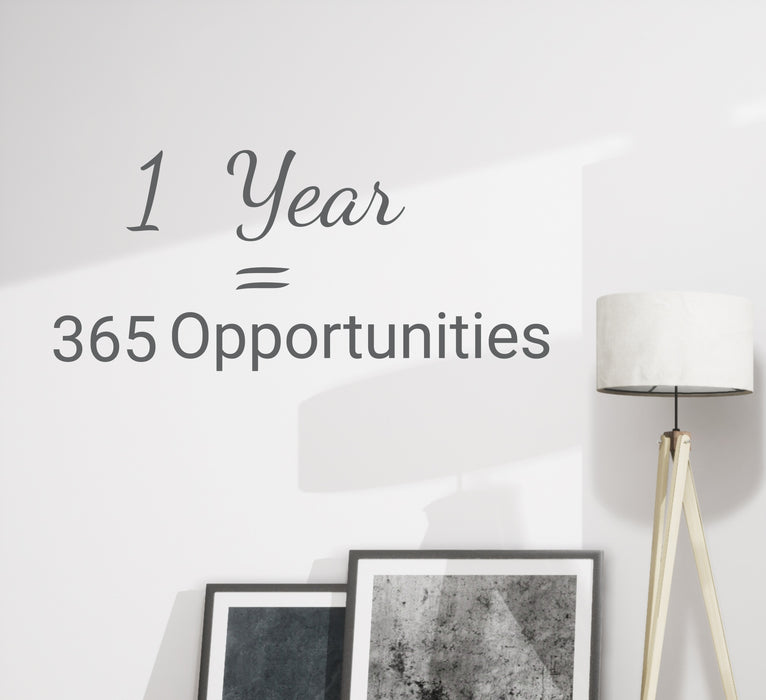 Wall Decal Opportunities Motivation Words Phrase Vinyl Decor GREY 22.5 in x 10 in gz342