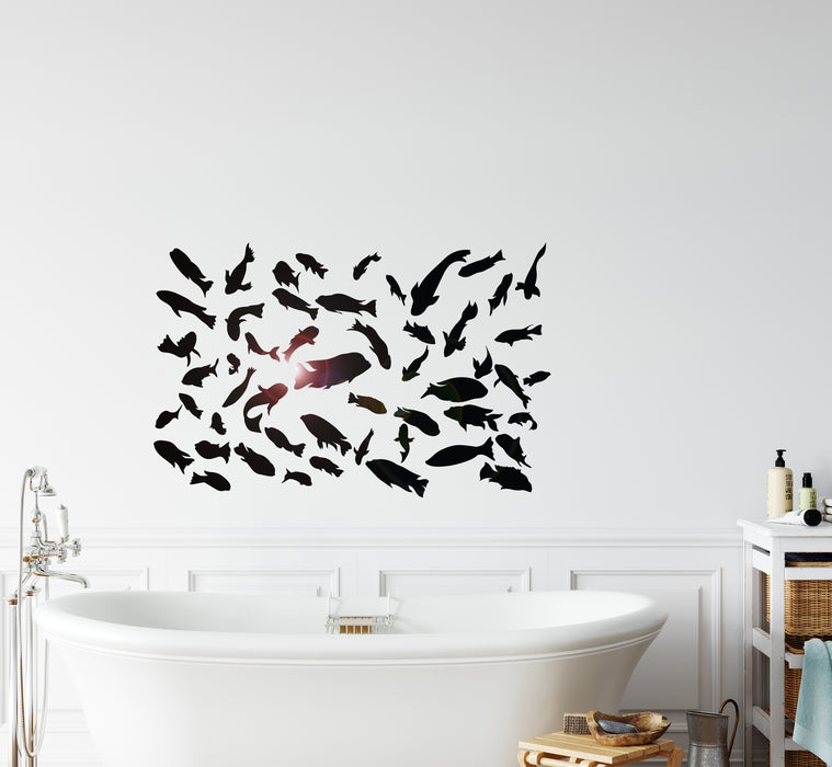 Wall Decal Ocean Fishing Marine Sea Bathroom Vinyl Decor gz382