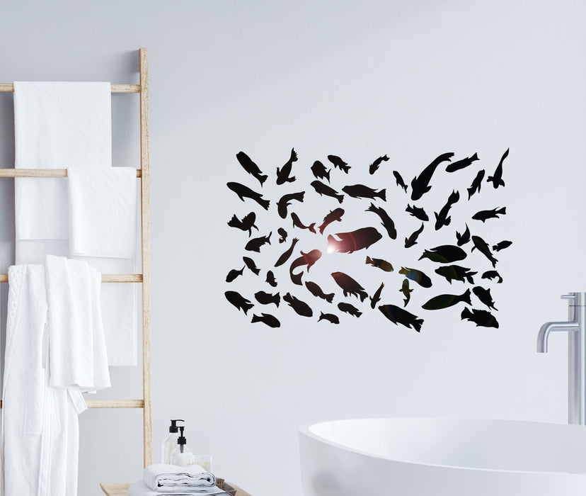 Wall Decal Ocean Fishing Marine Sea Bathroom Vinyl Decor gz382