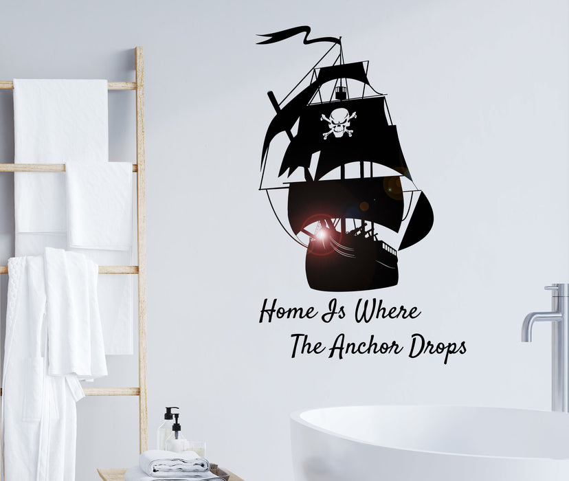 Wall Decal Pirate Ship Ocean Sea Marine Style Vinyl Decor gz391