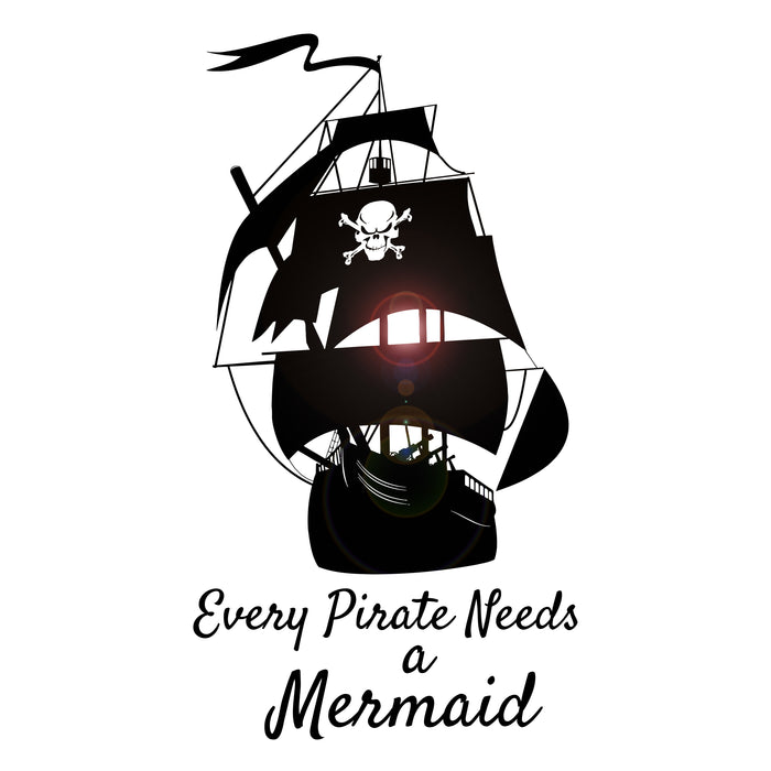 Wall Decal Pirate Ship Mermaid Funny Quote Ocean Style Vinyl Decor gz393