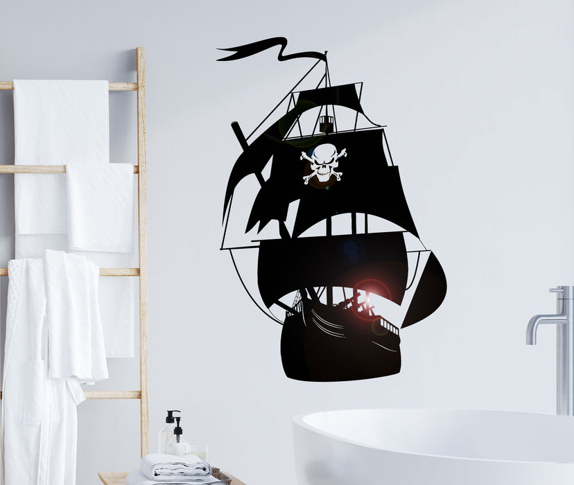 Wall Decal Pirate Ship Sea Ocean Beach Marine Vinyl Decor gz394