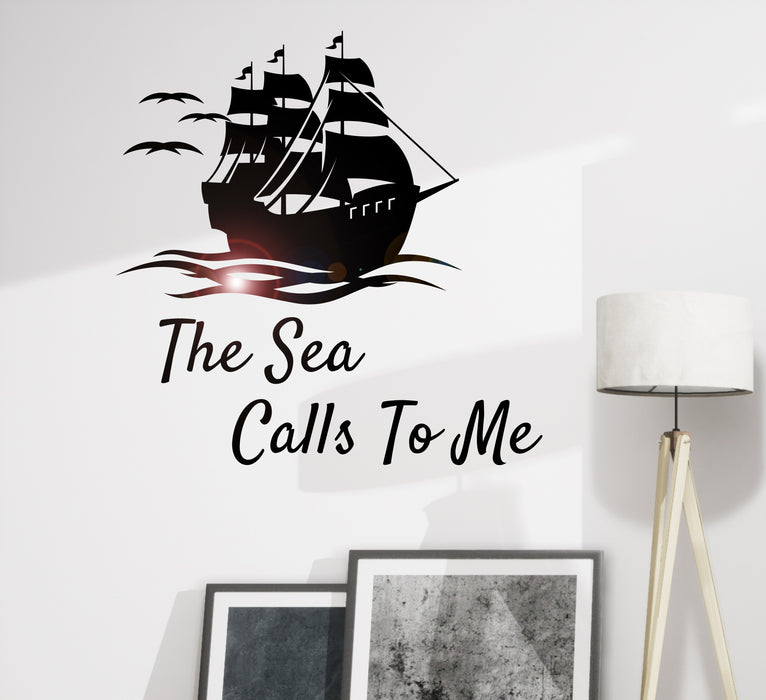 Wall Decal Sea Ship Motivation Phrase Ocean Marine Art Vinyl Decor gz398