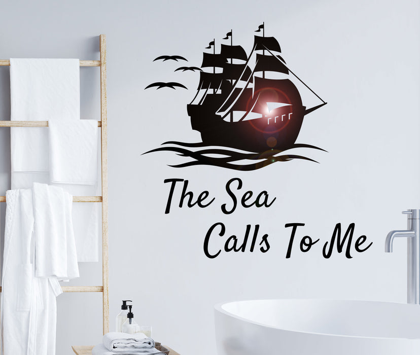 Wall Decal Sea Ship Motivation Phrase Ocean Marine Art Vinyl Decor gz398