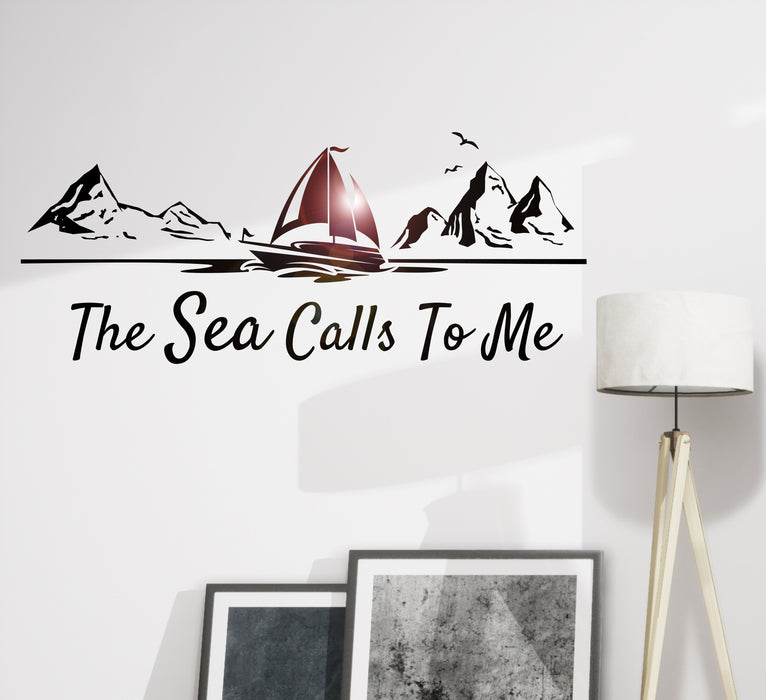 Wall Vinyl Sea Ship Marine Ocean Inspiring Phrase Vinyl Decor gz400