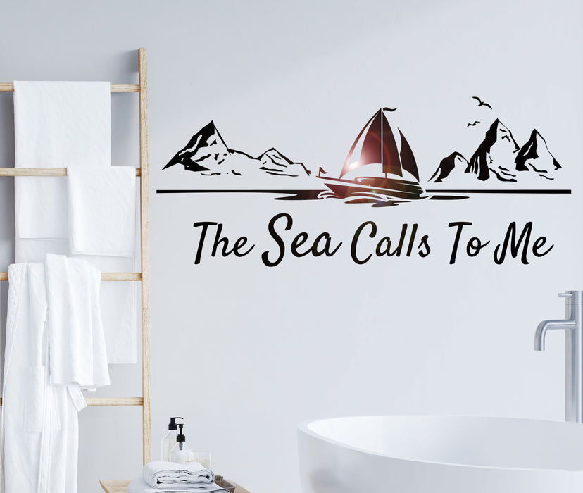 Wall Vinyl Sea Ship Marine Ocean Inspiring Phrase Vinyl Decor gz400