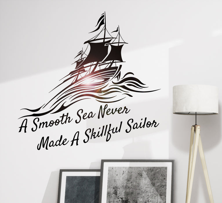 Wall Decal Ocean Waves Sailor Sea Interior Decor Vinyl Decor gz406