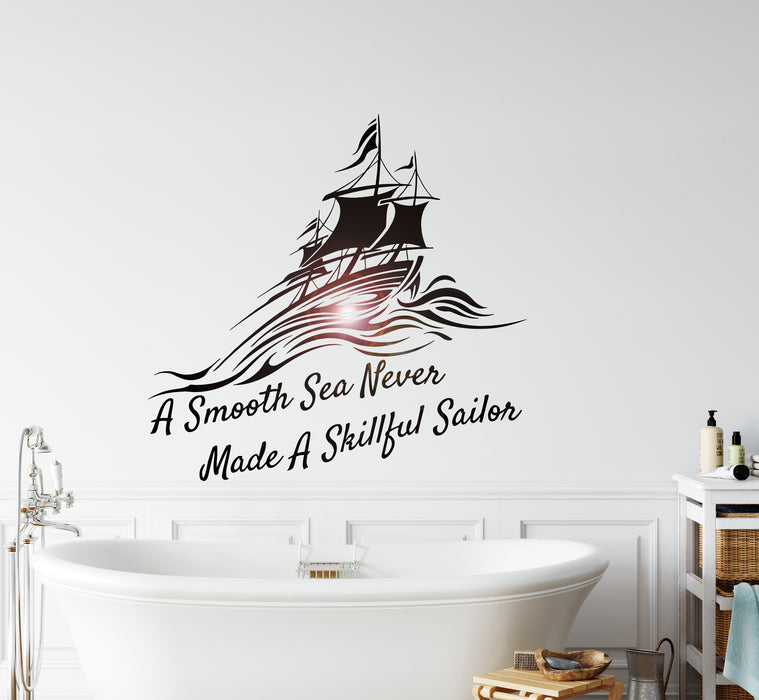 Wall Decal Ocean Waves Sailor Sea Interior Decor Vinyl Decor gz406