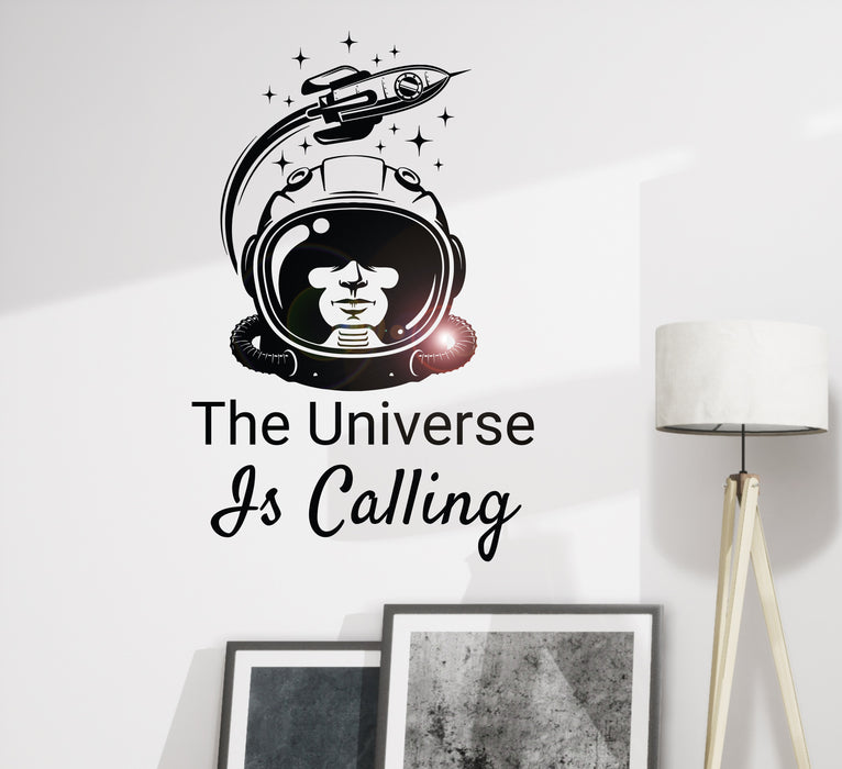 Наклейка на стену Вселенная Астронавт Ракета Звезды Космонавт Космос Виниловый Декор gz409