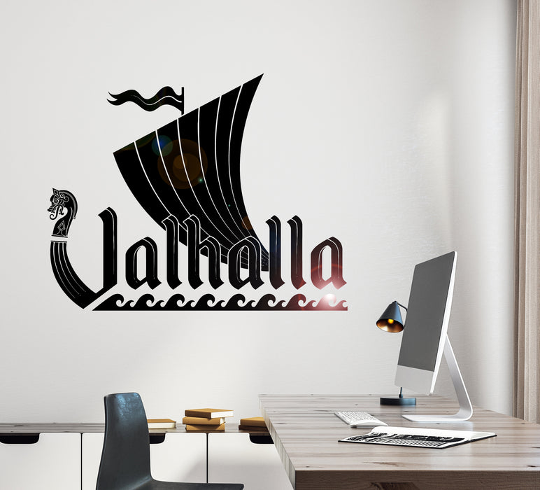 Wall Decal Drakkar Viking Ocean Sea Ship Interior Vinyl Decor gz416