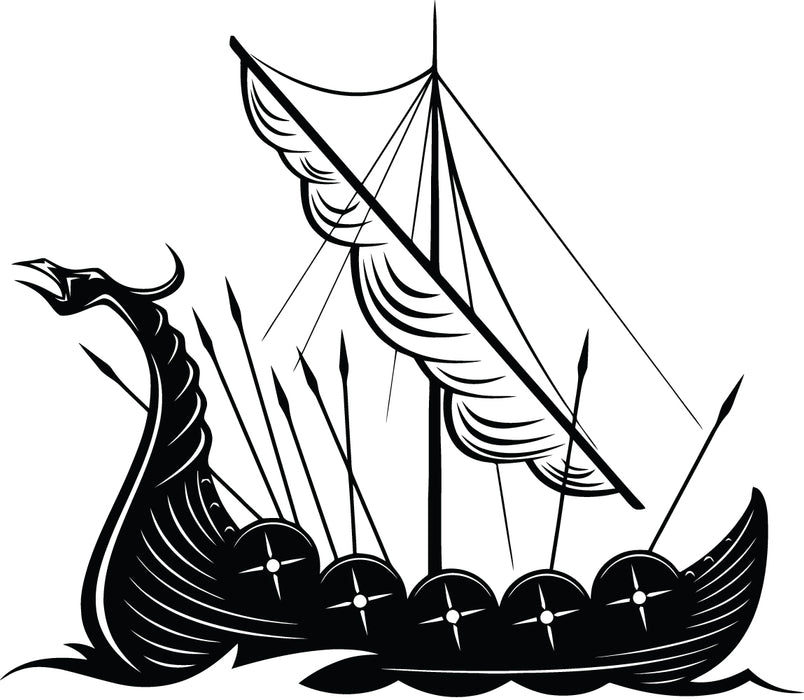 Wall Decal Viking Drakkar Sea Ship Interior Waves Vinyl Decor gz419