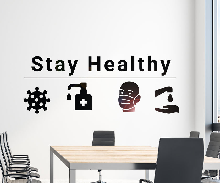 Наклейка на стену Будьте здоровы Коронавирус Мытье рук Виниловый декор gz421