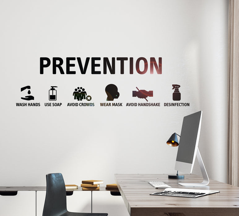 Wall Decal Coronavirus Prevention Wash Hands Vinyl Decor gz422